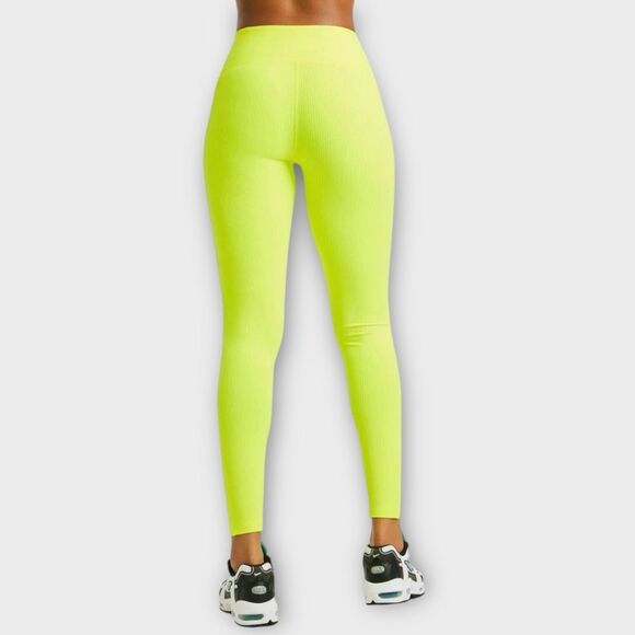 Year of Ours Malibu Ribbed Legging in Highlighter Yellow Women’s Size XS NWT - Picture 3 of 7